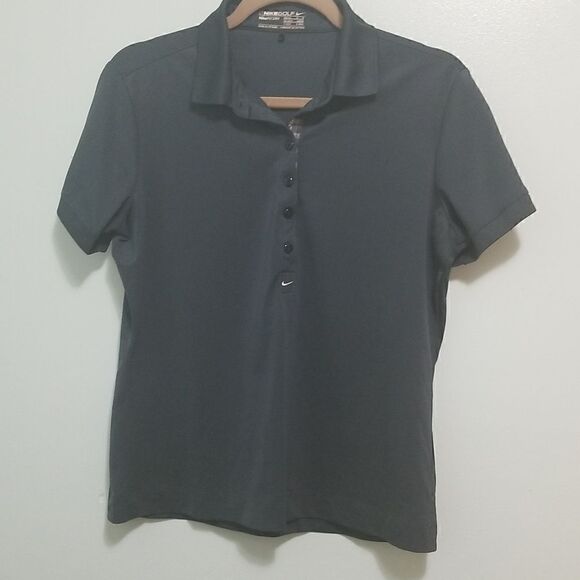 Nike Golf, dri-fit, dark green, short sleeved shirt.  Size M. - Picture 1 of 4